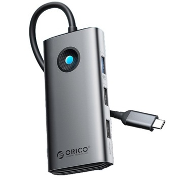 ORICO LEKKI HUB ADAPTER STACJA USB-C 3.0 5W1 3X USB-A HDMI 4K USB-C PD 100W