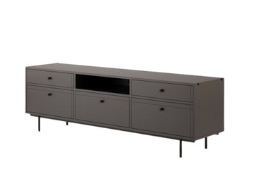 Szafka RTV Arrocco Kolekcja Debiut | Kolor Czarny | 5 Szuflad BLUM | 180cm