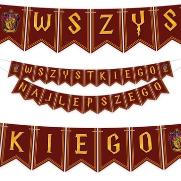 GIRLANDA HARR.Y POTT.ER Gryffindor domy Hogwart MAGIA - WISZĄCA OZDOBA