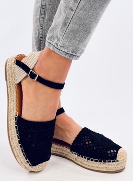 Sandałki ażurowe espadryle PREMAT BLACK 37