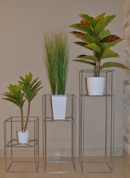 Подставка для цветов Filo металлическая, серебряная, 40 см