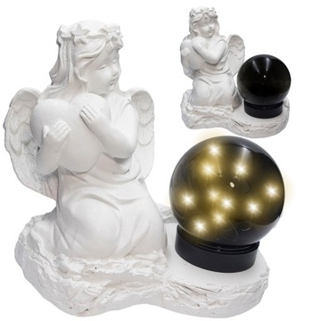 ZNICZ GIPSOWA FIGURKA NAGROBNA LAMPA SOLARNA LED