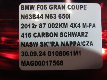 BMW 6 F06 F12 F13 SVĚTLO PRAVÁ ZADNÍ PRAVÝ 67210578 USA 63217210578
