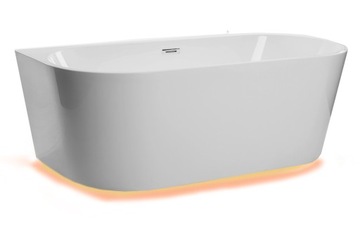 WANNA WOLNOSTOJĄCA PRZYŚCIENNA Brillante Dora LED 160x75 CM syfon+korek