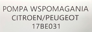 NOVÁ ČERPADLO SERVA HYDRAULICKÁ CITROEN C4 I / PEUGEOT 307 - 17BE031