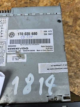 ПЕРЕДНЯЯ ПАНЕЛЬ РАДИО СЕНСОРНЫЙ ЭКРАН RNS 510 1T0035680