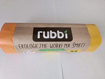 WORKI NA ŚMIECI RUBBI Z TASIEMKĄ 35L 15 SZTUK