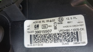 OPEL ADAM LED SVĚTLO PŘEDNÍ