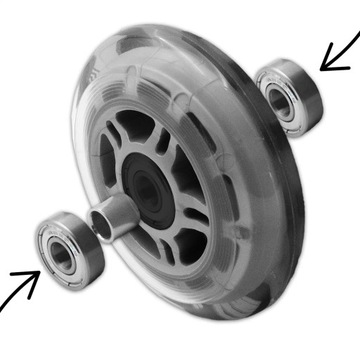 Zestaw 8x kółka 72mm + łożyska abec-9 do rolek łyżworolek kauczukowe molti