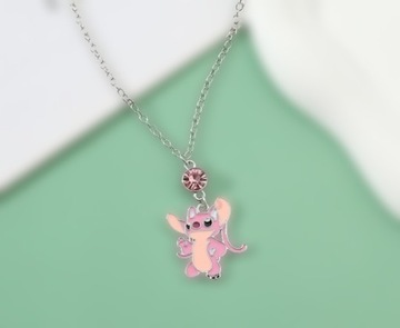 Детское колье-цепочка Disney Lilo & Stitch с розовым фианитом