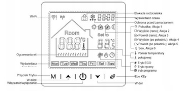 PODTYNKOWY TERMOSTAT STEROWNIK MATY GRZEWCZEJ WIFI
