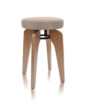 Taboret z naturalnego Dębu KOSMO tapicerowane MS