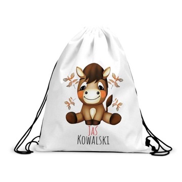 Worek Plecak Do Przedszkola Na Buty Imię KONIK