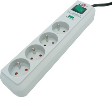 Удлинительный кабель для удлинителя перенапряжения, 4 розетки, кабель, 1,5 м, комплект переключателей, 2 шт.