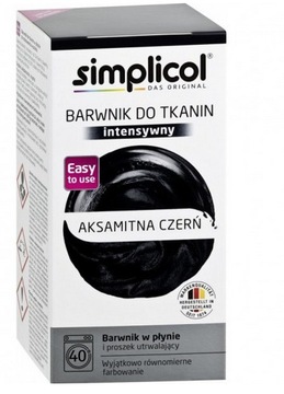 Simplicol, INTENSYWNY barwnik do tkanin, aksamitna czerń, 560 g