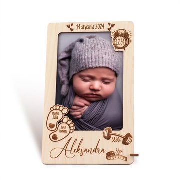 PERSONALIZOWANA RAMKA METRYCZKA na zdjęcie magnes 10x15 prezent pamiątka