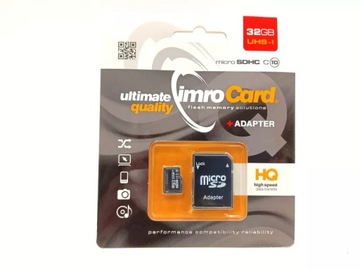 IMRO MICROSDHC 32GB KL.10 UHS-I Z ADAPTEREM
