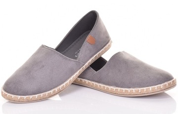 ESPADRYLE DAMSKIE LEKKIE TENISÓWKI WSUWANE SZARE