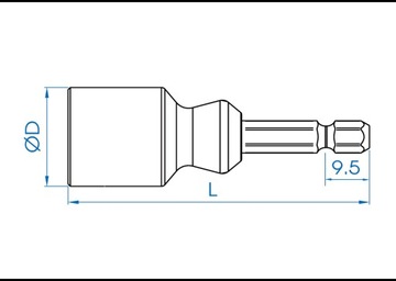 НАСАДКА ДЛЯ РЕЗЬБОВОГО стержня 14 ММ -1/4