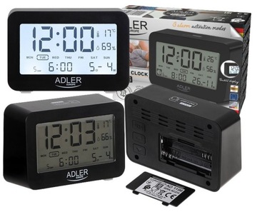 BUDZIK ZEGAR ALARM CZAS DATA TEMPERATURA 2 x AAA