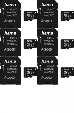 Karta pamięci Hama microSDXC 64GB + SD adapter 80MB/s Class C10 x6
