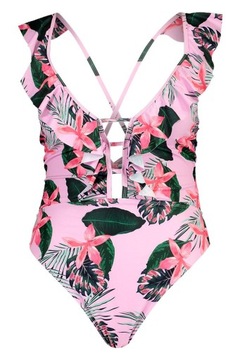 AA5 ТРОПИЧЕСКИЙ КУПАЛЬНИК, Оборки BOOHOO 48