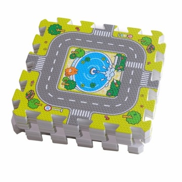 Puzzle piankowe mata MIASTO ULICE DROGI 9el (PZ01)