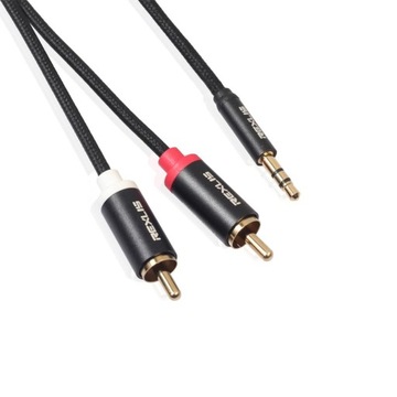 2x стереоаудиокабель 3,5 мм на 2 штекерных разъема RCA