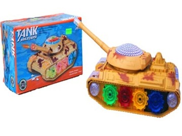 CZOŁG KOSMICZNY KOLOROWY JEŹDZI OBRACA SIĘ TANK
