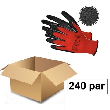 RĘKAWICE Robocze Lateks MOCNE B+R 240 PAR r.9
