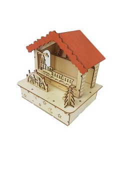 DOMEK DREWNIANY LED ŚWIĄTECZNY KLIMAT