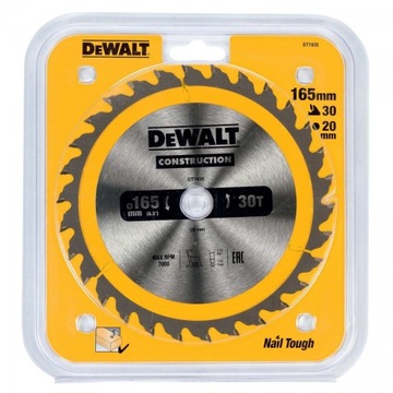 Tarcza DeWALT DT1935 piła do drewna 165x20mm 30z