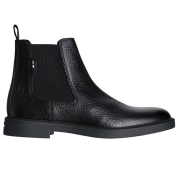 HUGO BOSS wysokie buty sztyblety skórzane BLACK NOWOŚĆ 44
