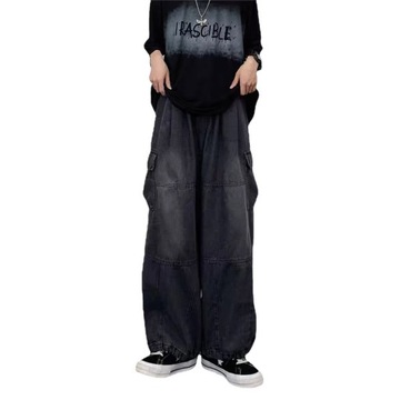 Женские винтажные уличные джинсы Y2K, мешковатые джинсы-карго, высокие