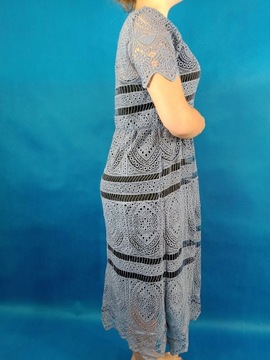 Sukienka niebieska dziergana koronka Reserved r. S