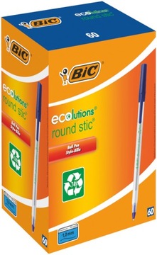 BIC ECO ROUND STIC DŁUGOPIS NIEBIESKI ZESTAW BIUROWY SZKOLNY EKO x60