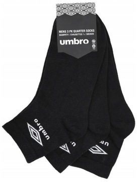 UMBRO SKARPETKI QUARTER CZARNE 3-PAK 43-46