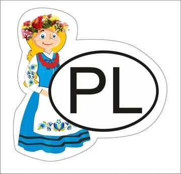 Naklejka PL Kaszubka, naklejka na samochód