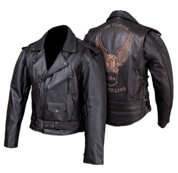 RAMONESKA MOTOCYKLOWA SKÓRZANA Z ORŁEM USA LIVE TO RIDE - RIDE TO LIVE