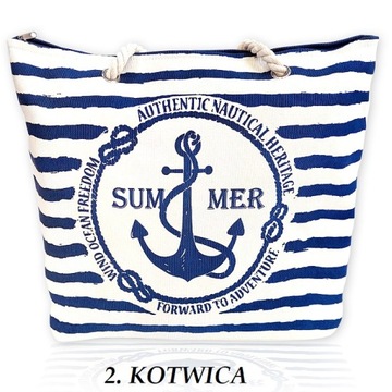 TORBA PLAŻOWA MIEJSKA SHOPPER NA PLAŻĘ NA ZAKUPY