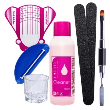 CLARESA Poly Gel SET Акриловый гель для ногтей 30 г + двойная кисть-трафареты