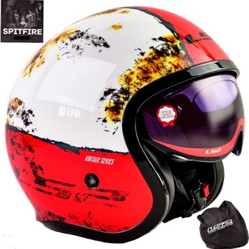 LS2 Kask SPITFIRE OF599 OTWARTY RUST VINTAGE r.S