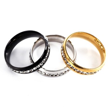 3 kolory Okrągłe pierścionki Moda Romantyczna