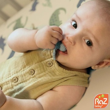 МАЛИНОВЫЙ ПРОРЕЗЫЧКИ синий МАССАЖ охлаждает ТРУБКИ БЕЗОПАСНЫЙ силикон RAZBABY