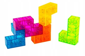 KLOCKI MAGNETYCZNE 3D KOLOROWE PUZZLE PRZESTRZENNE