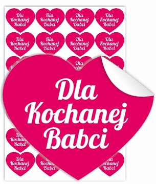 Naklejki Serca Serduszka Dzień Babci na upominki