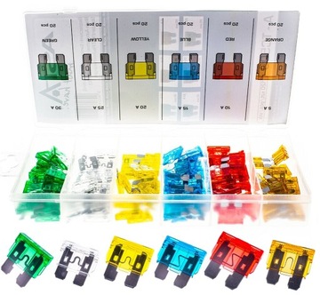 BEZPIECZNIKI SAMOCHODOWE ZESTAW 120SZT 5A-30A