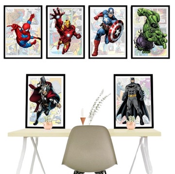 OBRAZ PLAKAT NA PŁÓTNIE SUPERBOHATER DEKORACJA ŚCIENNA DO POKOJU 21X30 6SZT