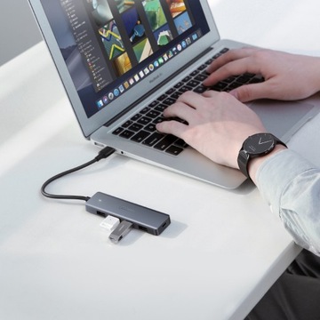 UGREEN Hub USB-адаптер 4в1 на 4x USB 3.0 + USB-C (серый)