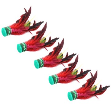 5 шт., высота 20 см, волан с перьями ручной работы